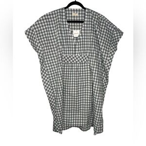 NEW Pehr Checkmate Women’s Capsule Organic Cotton  Caftan Blue One Size Prairie